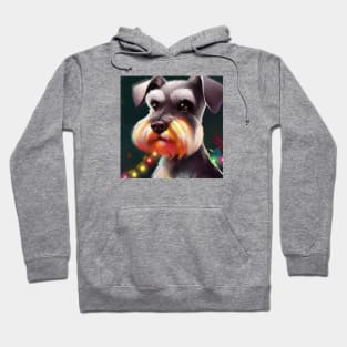 Cute Miniature Schnauzer Drawing Hoodie